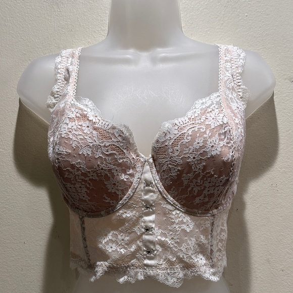Victoria's Secret Lace Bustier in Cream and Pink - Picture 1 of 5